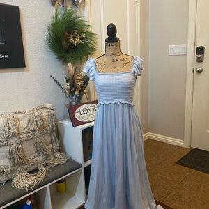 Elegant Blue Women's Dress